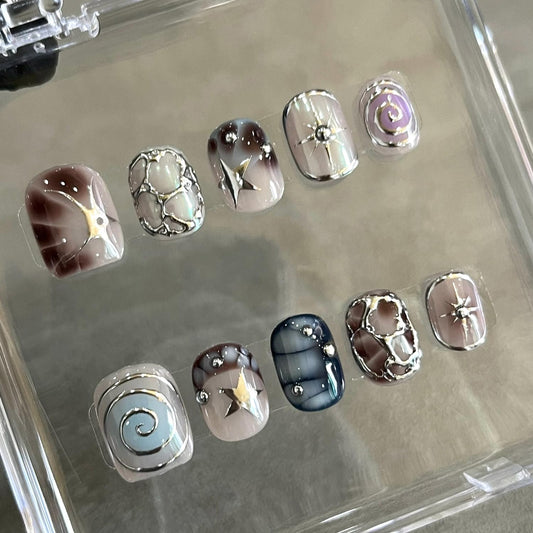 BSBTBZ front packaging showing 24-piece press-on nail set and style variety