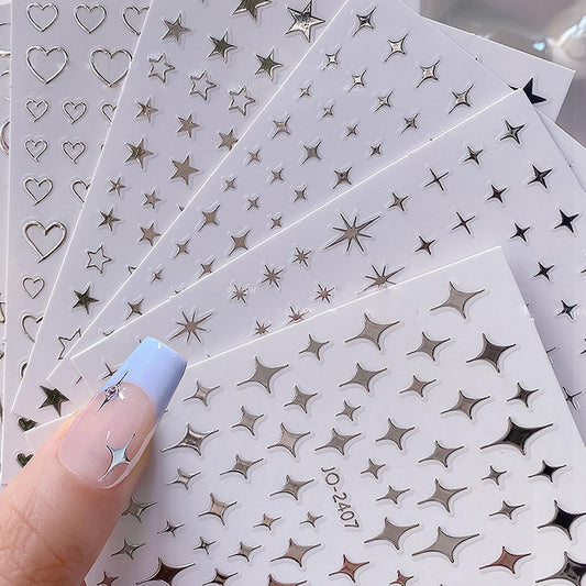 BSBTBZ front view of six silver sticker sheets showing full pattern selection and convenience