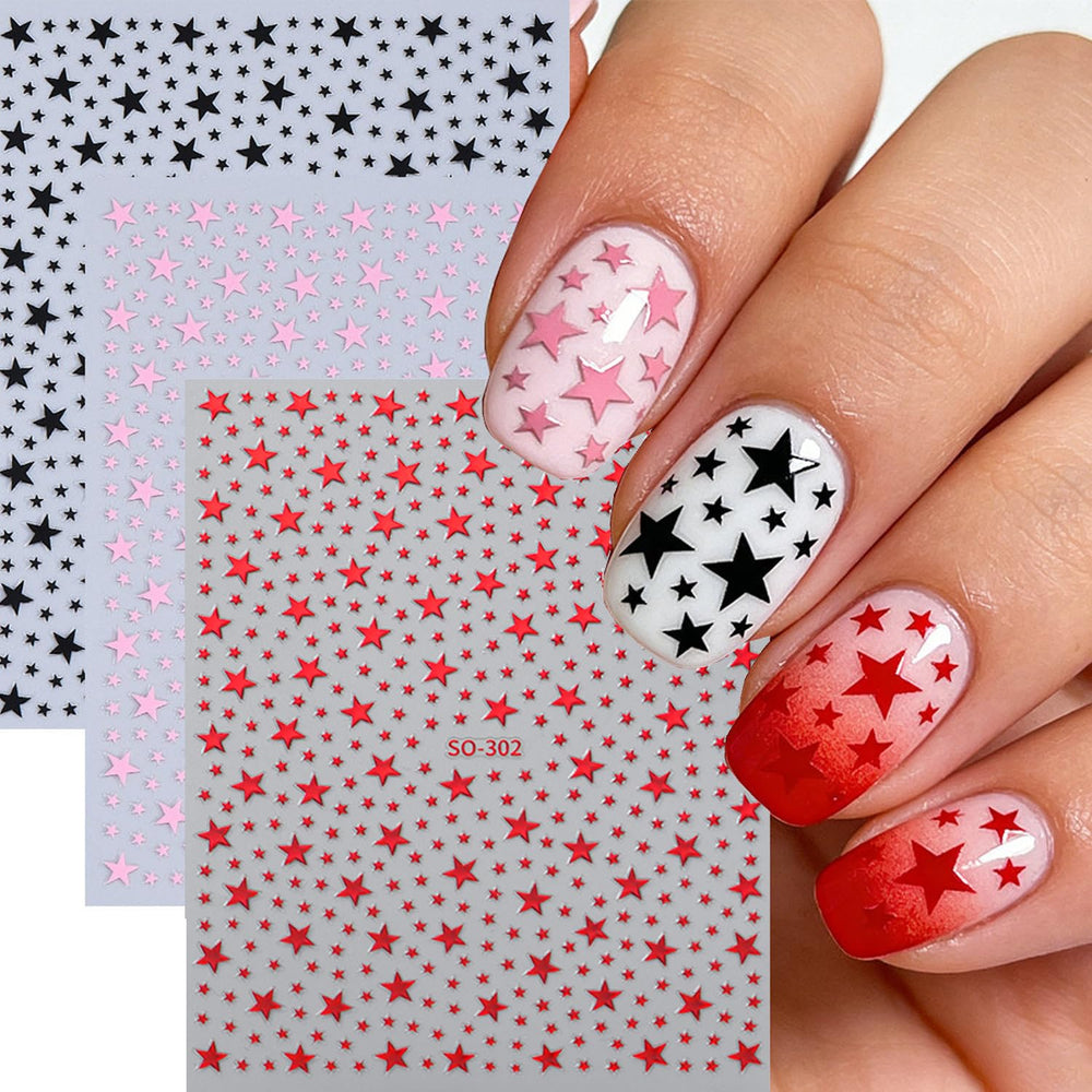 BSBTBZ stickers applied on a natural nail for instant sparkle