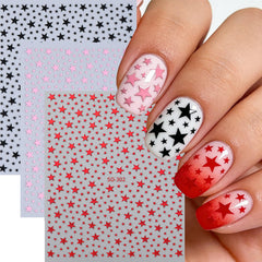 BSBTBZ stickers applied on a natural nail for instant sparkle