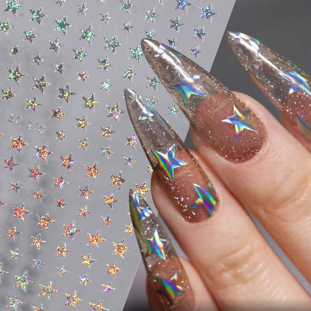 BSBTBZ stickers applied on a press-on nail showing design result and benefit: salon-style look