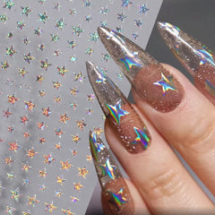 BSBTBZ stickers applied on a press-on nail showing design result and benefit: salon-style look