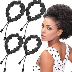 Bswox front packaging showing four adjustable satin scrunchies and benefits