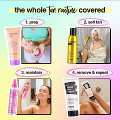 B.TAN back label showing ingredients and clean-beauty benefit