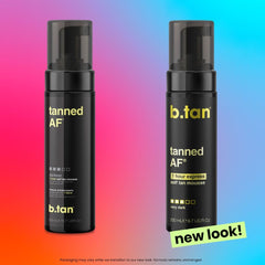 B.TAN before and after arm shot showing deep bronzed result