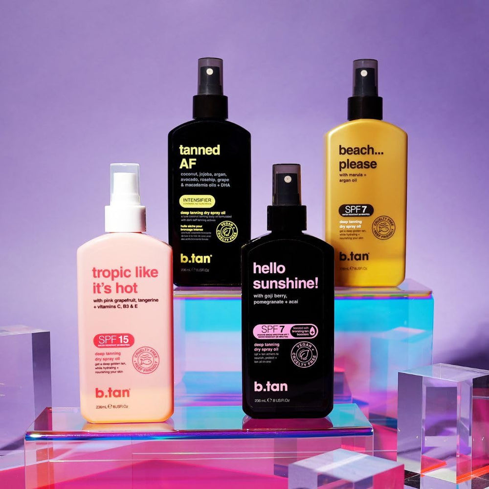 B.TAN used inside a tanning bed to illustrate intended indoor tanning application and results