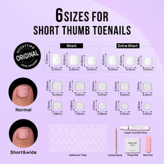 BTArtbox 32 toenails laid out to display 16 sizes for better fit choices