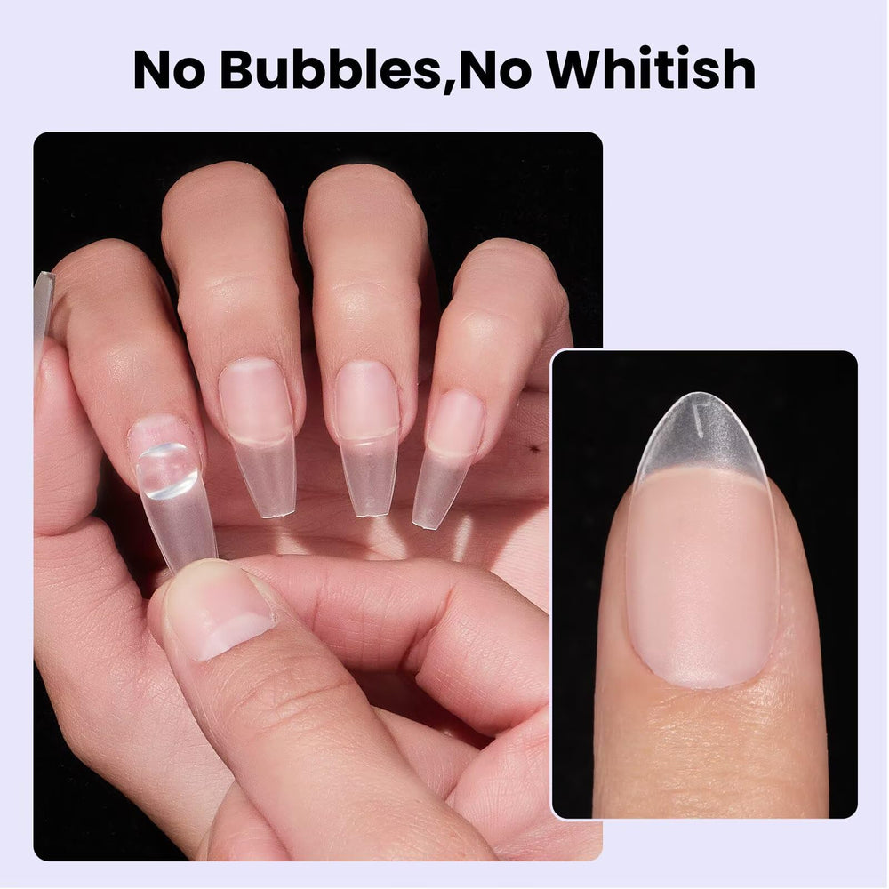 BTArtboxnails being applied to a fake nail tip for strong adhesion benefit
