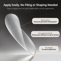 BTArtboxnails single tip close-up highlighting pre-shaped stiletto and easy use