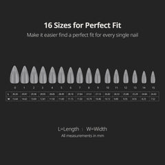 BTArtboxnails size array labeled to help pick correct fit for each nail