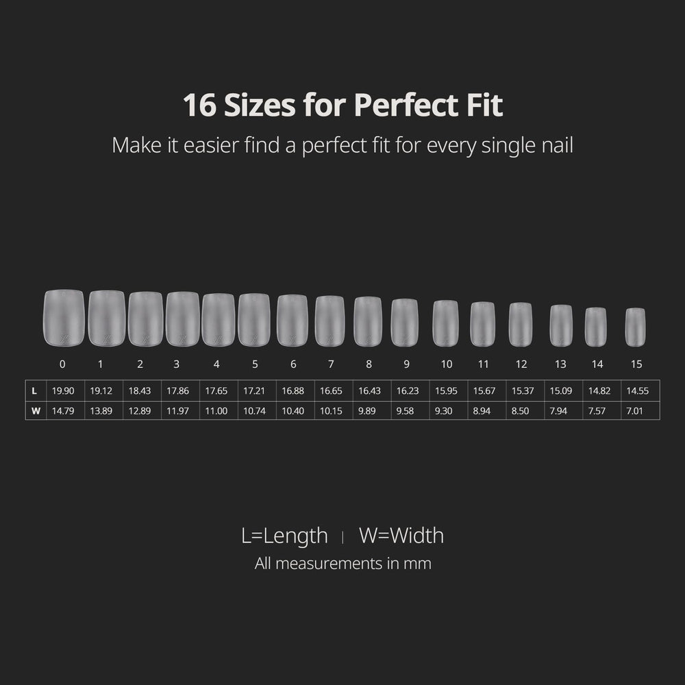 BTArtboxnails laid out 16 sizes to ensure custom fit options