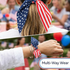 Budsmile stretched scrunchie revealing elastic core and strong stretch performance