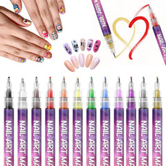 BUENIN front packaging showcasing 12-color nail art pen set and easy selection benefit