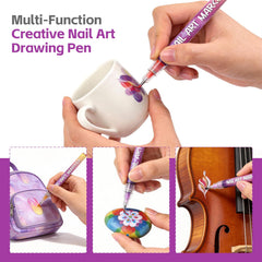 BUENIN pens next to a hand to show compact size and travel-friendly benefit