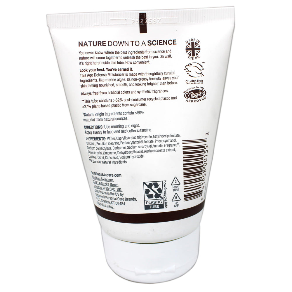 Bulldog close-up of cream texture highlighting lightweight absorbency
