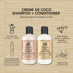Bumble and bumble shampoo poured onto hand, demonstrates easy application and hydration