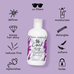 Bumble and bumble cream used while diffusing to enhance curl volume and bounce