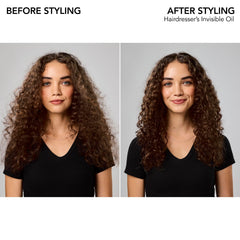 Bumble and bumble applied to damp hair demonstrating smoothing before blow-dry