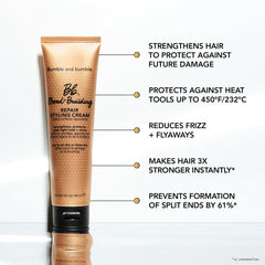 Bumble and bumble styling cream on bathroom shelf in everyday routine setting