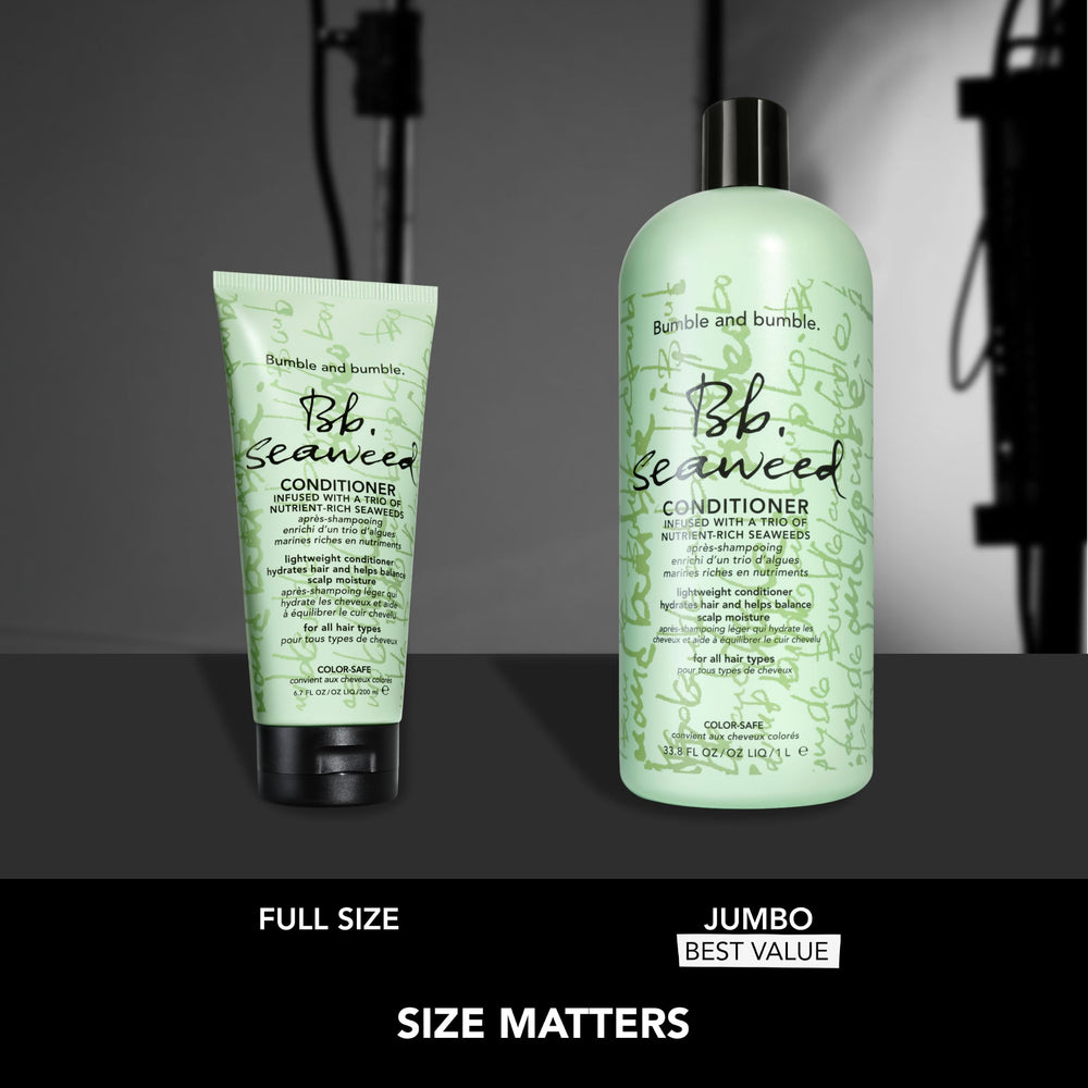 bumble and bumble bottle staged on bathroom counter showing daily routine benefit