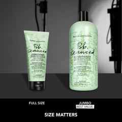 bumble and bumble bottle staged on bathroom counter showing daily routine benefit