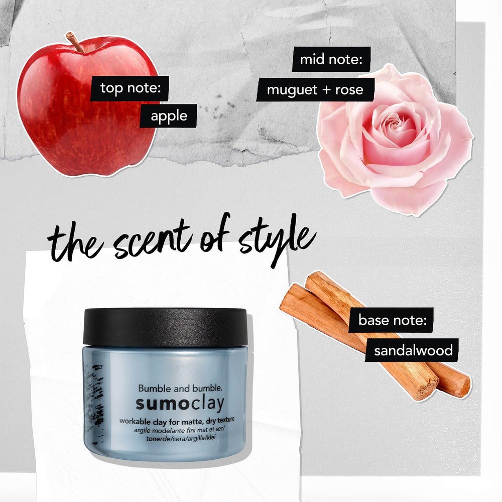 Bumble and bumble Sumoclay 1.5 oz next to a coin showing compact travel-friendly size