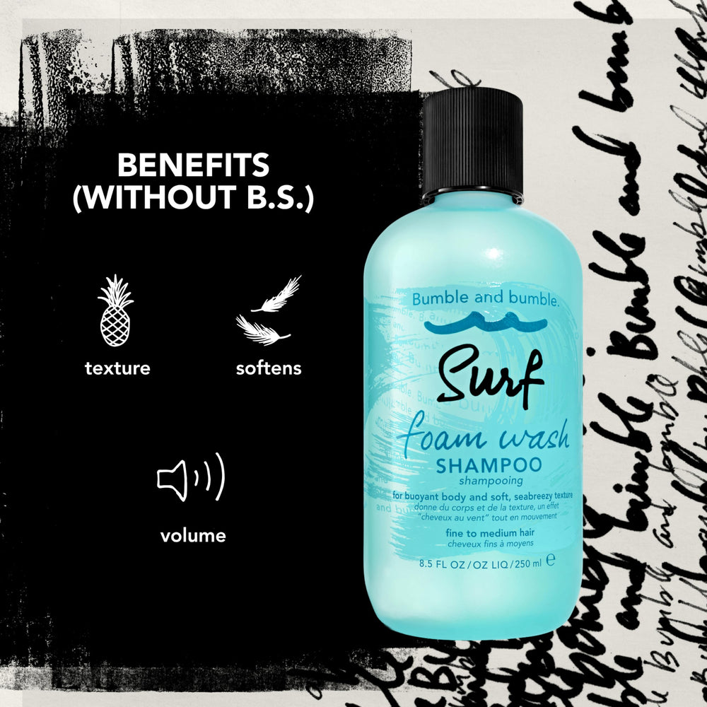 Bumble and bumble ingredient label zoom showing sea-botanical and mineral blend benefits