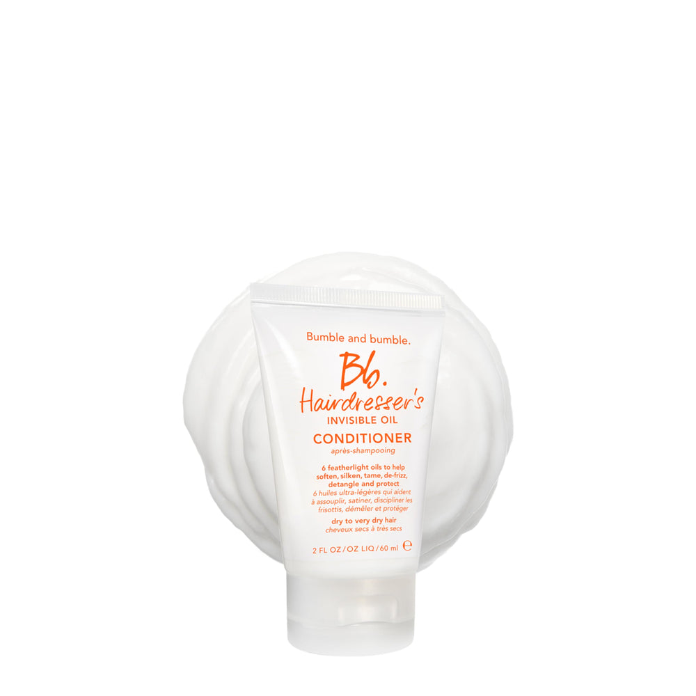 Bumble and bumble travel bottle front view showing compact packaging and portability
