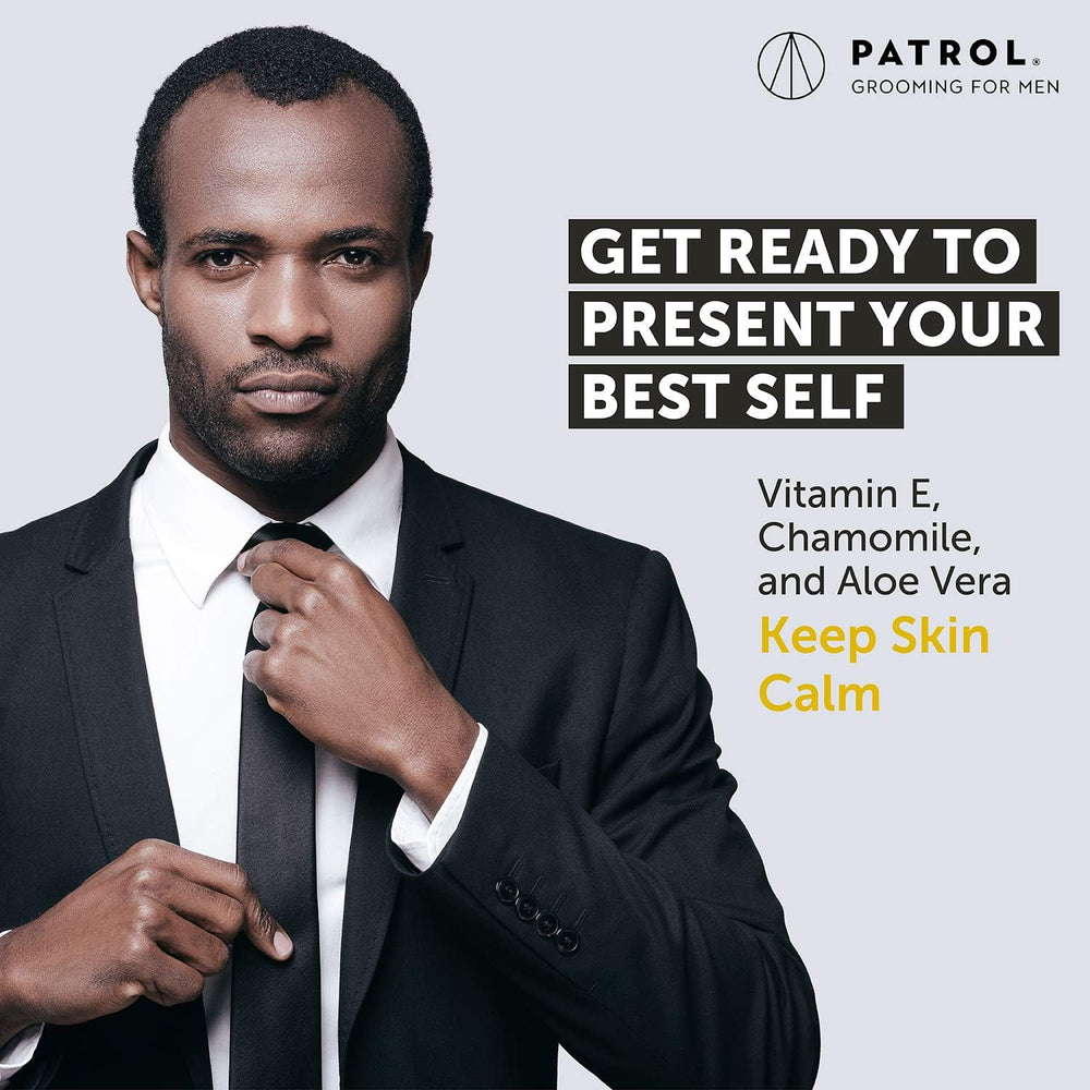 Bump Patrol applied post-shave on jawline to soothe skin and reduce irritation