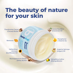 Applying Bumpology butter to pregnant belly for soothing moisture