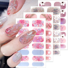 BUNLVDI front packaging showing six floral nail sticker sheets and benefits