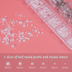 BUNNIEBEAUTY pearls placed on acrylic nail shows professional-looking result