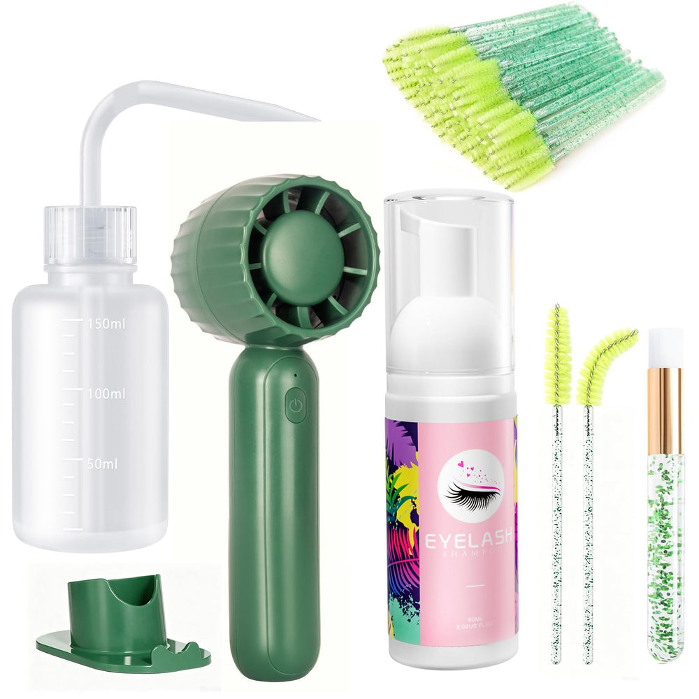 Buqikma front packaging of lash cleaning kit shows all components and convenience
