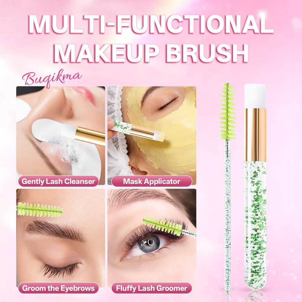 Buqikma fifty green disposable mascara wands for hygienic lash combing