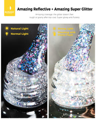 BURANO bottle cap and brush demonstrating easy application and smooth control