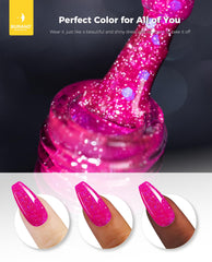 BURANO glitter gel close-up displaying dense holographic sparkle and depth