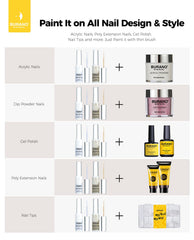 BURANO brush drawing fine metallic line on a model fingernail for detailed nail art