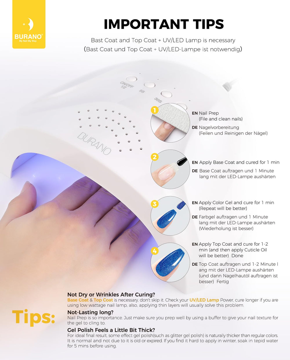 BURANO bottle in salon setup showing professional-ready reflective gel usage