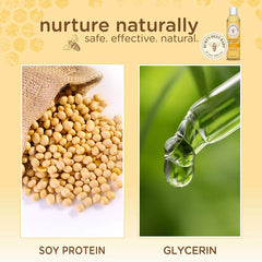 Burt's Bees bottle in hand showing 12 ounce size and scale