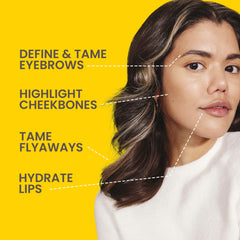 Burt's Bees balm applied to lips providing instant hydration and subtle shine