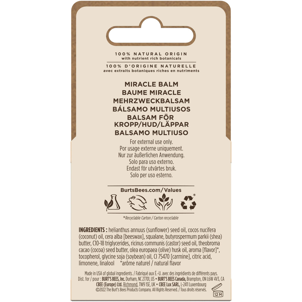 Burt's Bees infinitely recyclable tin emphasizing responsible packaging