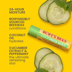 Burt's Bees beeswax tube close-up highlighting smooth glide and hydration