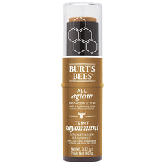 Burt's Bees bronzer stick twisted up revealing product tip for precise application
