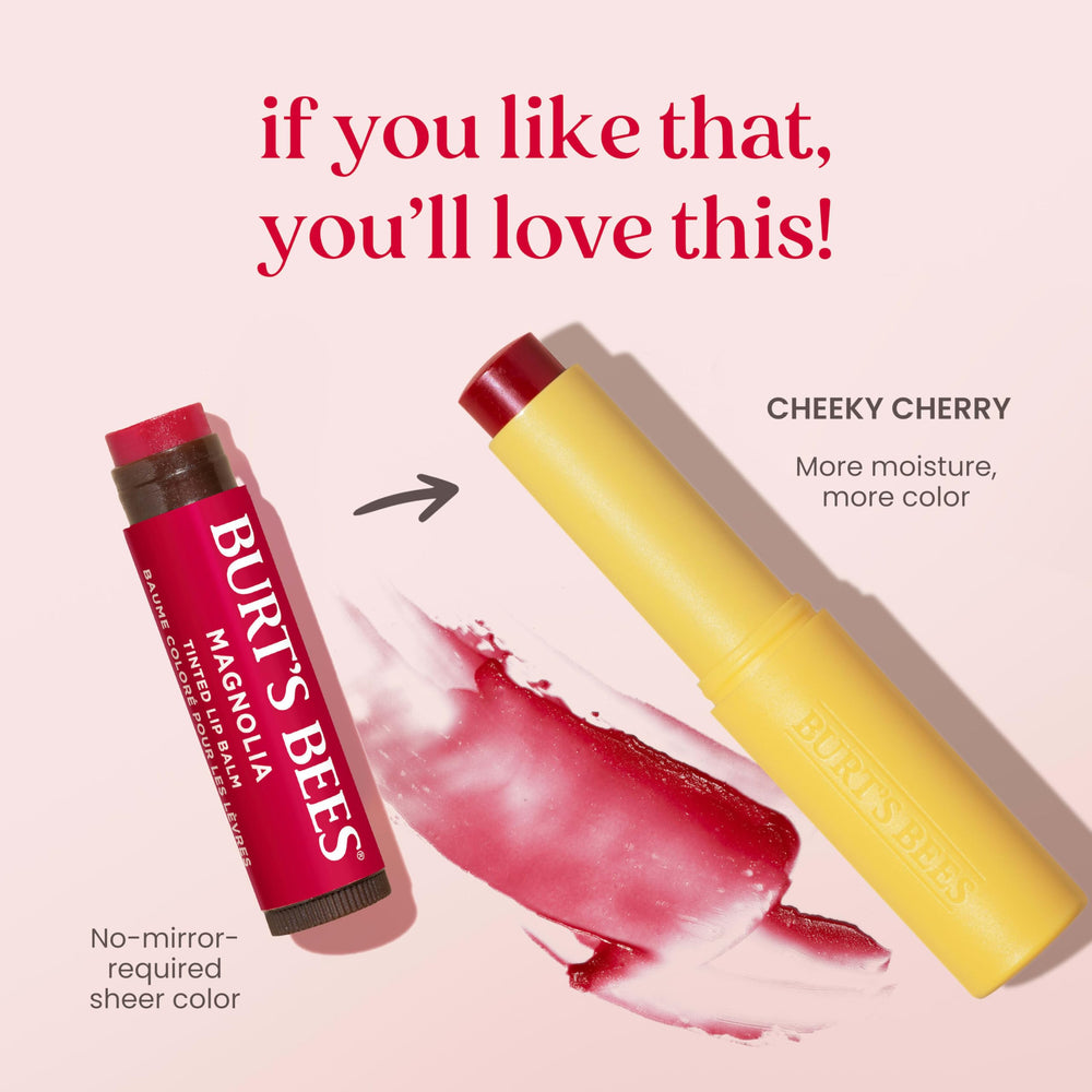 Burt's Bees macro of semi-gloss finish showing soft sheen and nourished lips