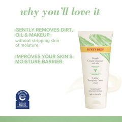 Burt's Bees cleanser being dispensed to fingertips to demonstrate easy application benefit