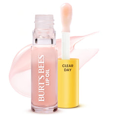 Burt's Bees front packaging showing clear lip oil and branding, conveys natural benefits