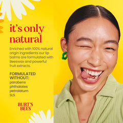 Burt's Bees close-up texture of balm showing smooth application and moisturizing feel