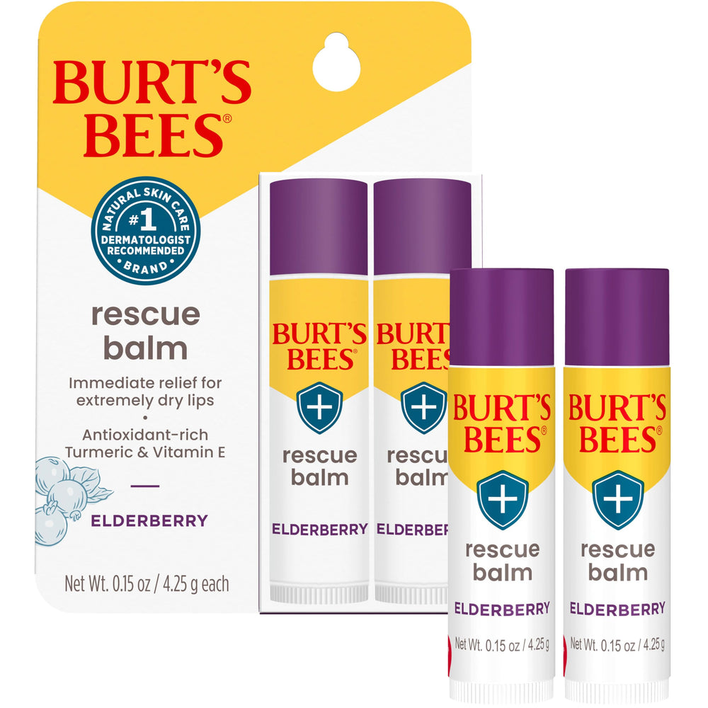 Burt's Bees elderberry ingredients label showing natural-origin components and clean formula