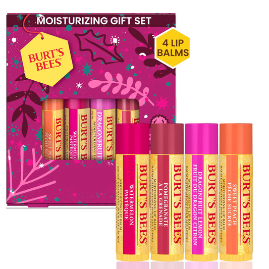 Burt's Bees front packaging showing the gift set and festive design benefit: easy gifting