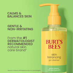 Burt's Bees rinsing under water, removes makeup and oil while balancing skin